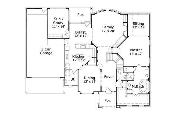 Floor Plan - Main Floor for European House Plan #411-796 - 4 bed, 3.5 bath
