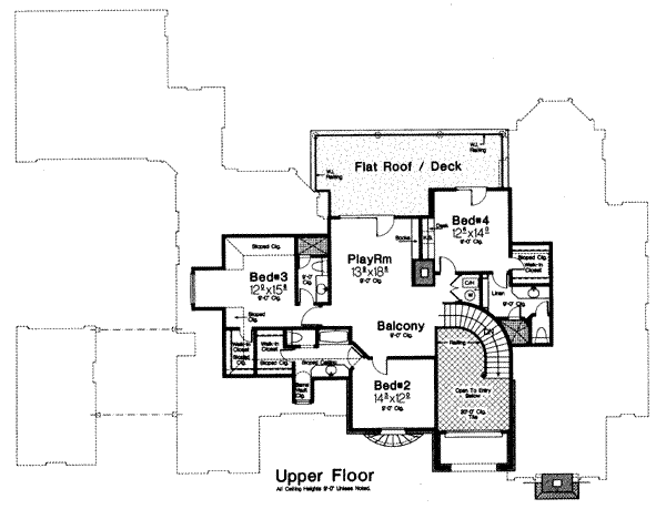 European Floor Plan - Upper Floor Plan #310-236