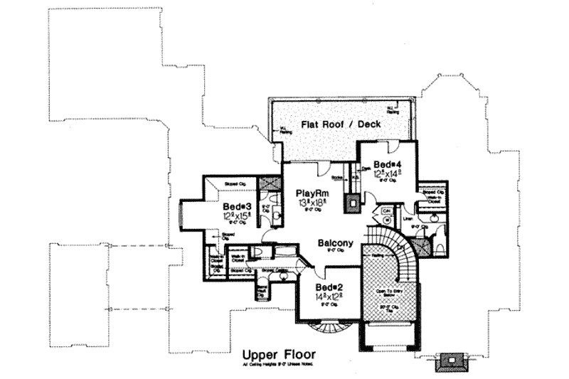 House Plan Design - Floor Plan - Upper Floor for European House Plan #310-236 - 5 bed, 6.5 bath