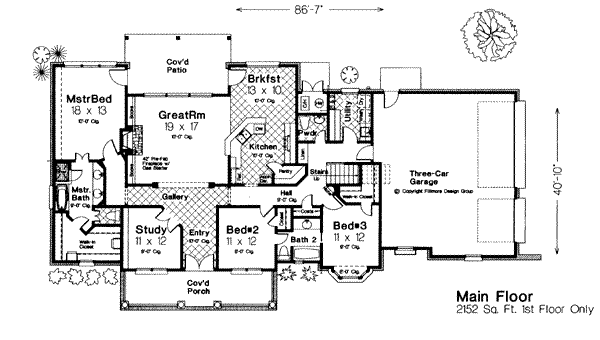 House Plan Design - Country Floor Plan - Main Floor Plan #310-240