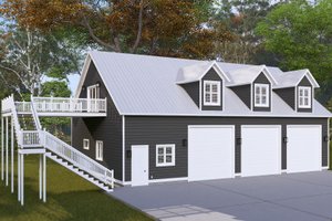 Exterior - Front Elevation 3 for Farmhouse House Plan #1060-340, 1 bath