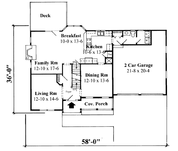 Traditional Floor Plan - Main Floor Plan #75-174