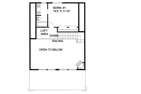 Floor Plan - Upper Floor for Bungalow House Plan #117-697 - 3 bed, 3 bath