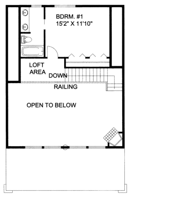Bungalow Floor Plan - Upper Floor Plan #117-697