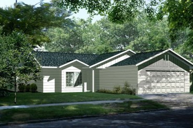 House Blueprint - Ranch Exterior - Front Elevation Plan #1-201