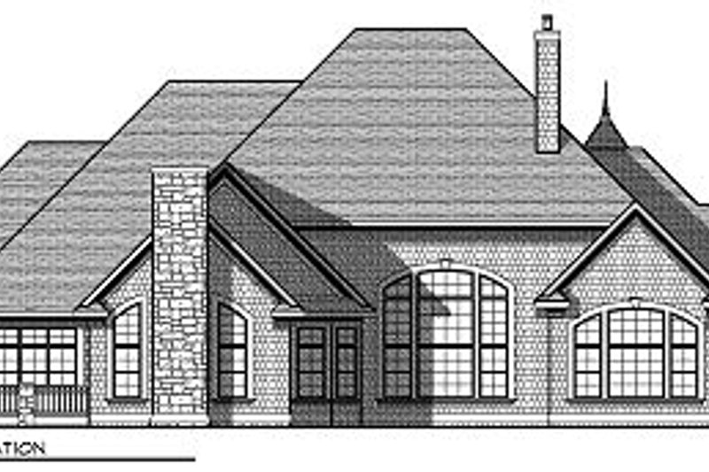 Home Plan - Exterior - Rear Elevation for European House Plan #70-890 - 4 bed, 3.5 bath