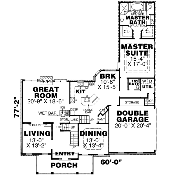 Colonial Floor Plan - Main Floor Plan #34-210