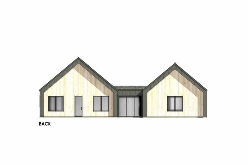 Architectural House Design - Exterior - Rear Elevation 1 for Modern House Plan #1096-204 - 3 bed, 2 bath