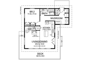 Floor Plan - Main Floor for Cabin House Plan #126-219 - 2 bed, 2 bath
