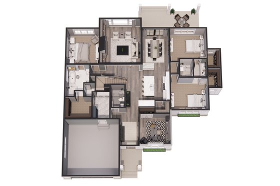 Floor Plan - Main Floor 1 for Farmhouse House Plan #51-1569 - 3 bed, 3 bath