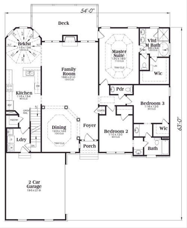 Dream House Plan - Traditional Floor Plan - Main Floor Plan #419-146