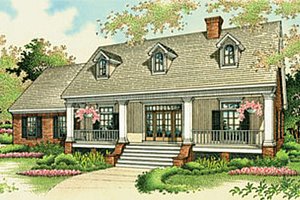 Southern Exterior - Front Elevation Plan #45-134