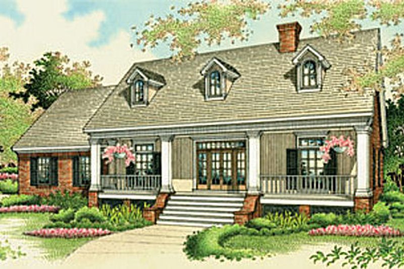 Home Plan - Southern Exterior - Front Elevation Plan #45-134