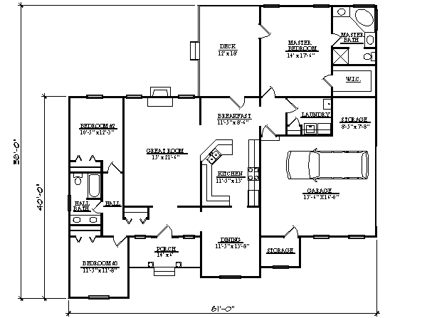 Architectural House Design - Traditional Floor Plan - Main Floor Plan #123-102