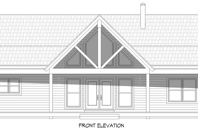 House Blueprint - Exterior - Front Elevation 3 for Country House Plan #932-587 - 2 bed, 2 bath