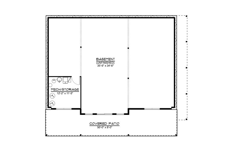 House Blueprint - Floor Plan - Lower Floor for Contemporary House Plan #1064-453 - 3 bed, 2 bath
