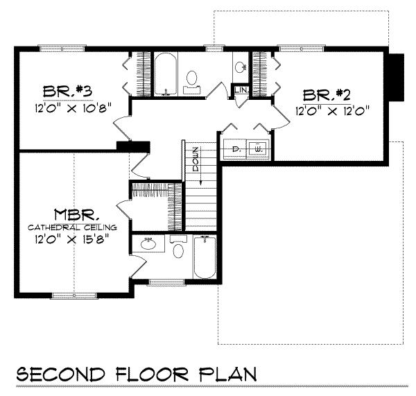 Dream House Plan - Traditional Floor Plan - Upper Floor Plan #70-178