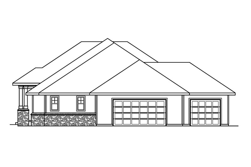 House Blueprint - Exterior - Other Elevation 1 for Ranch House Plan #124-395 - 3 bed, 2.5 bath