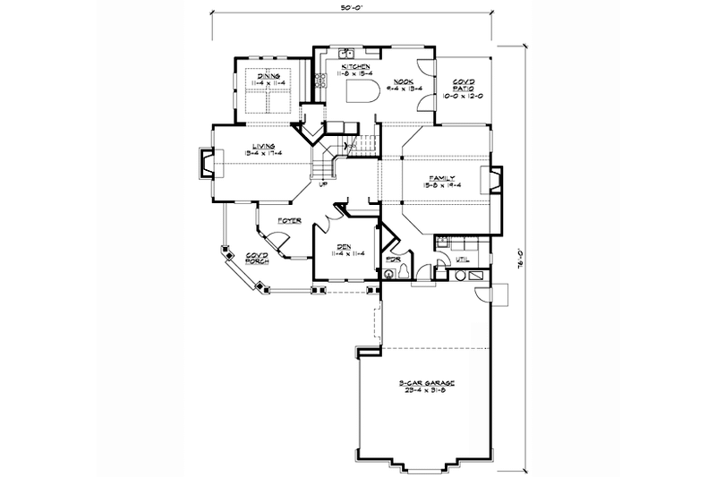 Dream House Plan - Floor Plan - Main Floor for Craftsman House Plan #132-144 - 3 bed, 2.5 bath