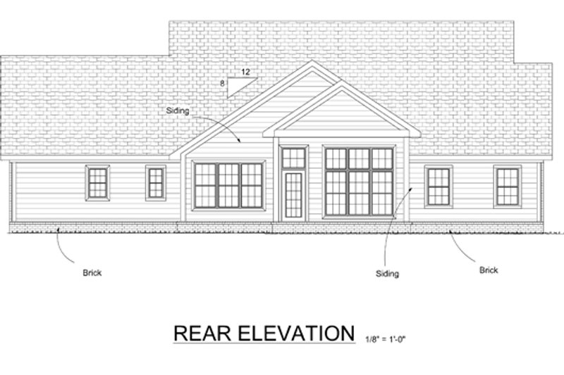 Home Plan - Exterior - Rear Elevation for Cottage House Plan #513-2059 - 3 bed, 2.5 bath