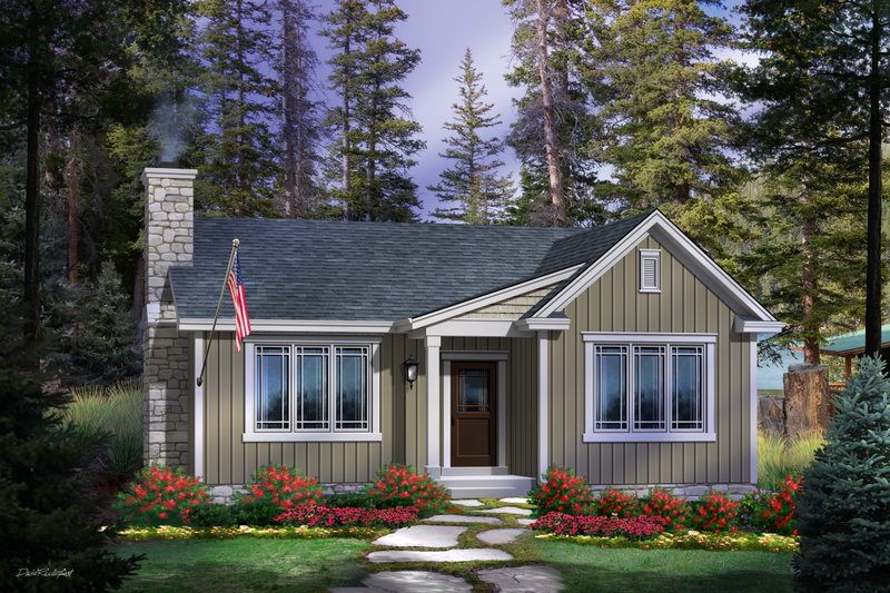 House Blueprint - Cottage Exterior - Front Elevation Plan #22-589