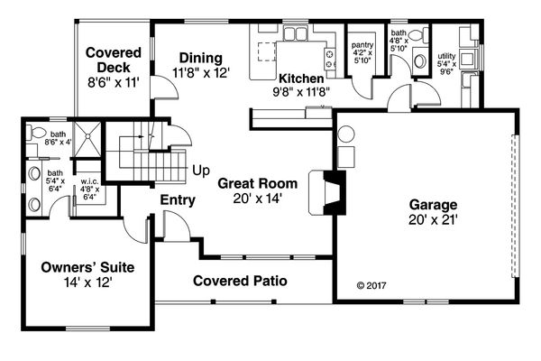 Country Floor Plan - Main Floor Plan #124-1060
