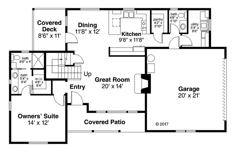 House Plan Design - Floor Plan - Main Floor for Country House Plan #124-1060 - 3 bed, 2.5 bath