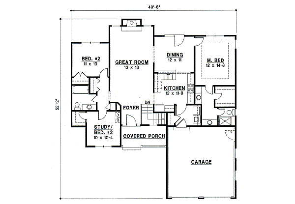 Traditional Floor Plan - Main Floor Plan #67-665