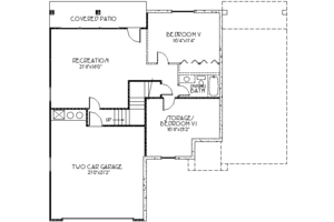 Floor Plan - Lower Floor for Traditional House Plan #24-223 - 6 bed, 3 bath