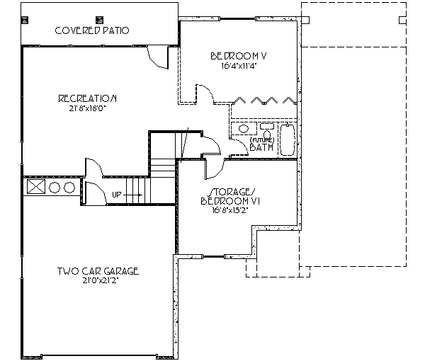Traditional Floor Plan - Lower Floor Plan #24-223