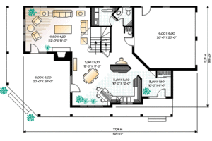 Floor Plan - Main Floor for Country House Plan #23-286 - 3 bed, 2.5 bath