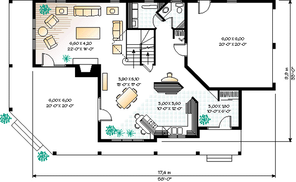 Architectural House Design - Country Floor Plan - Main Floor Plan #23-286