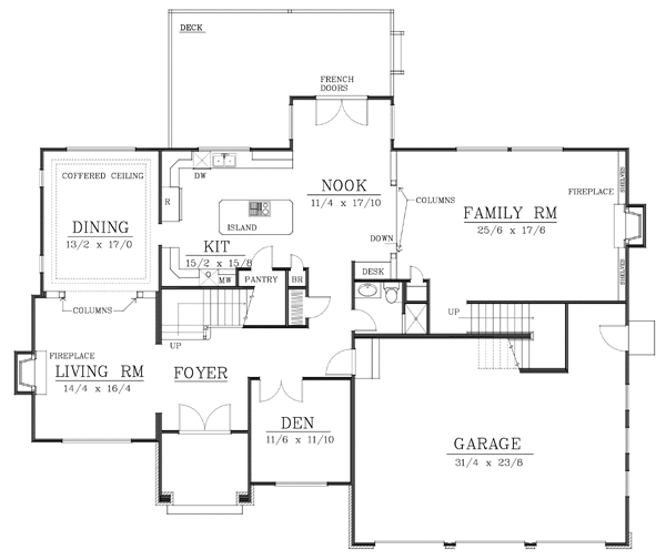 European Floor Plan - Main Floor Plan #101-209