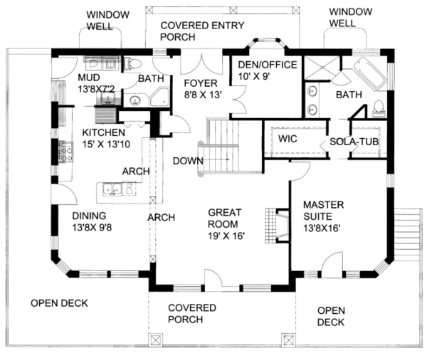 Bungalow Floor Plan - Main Floor Plan #117-651