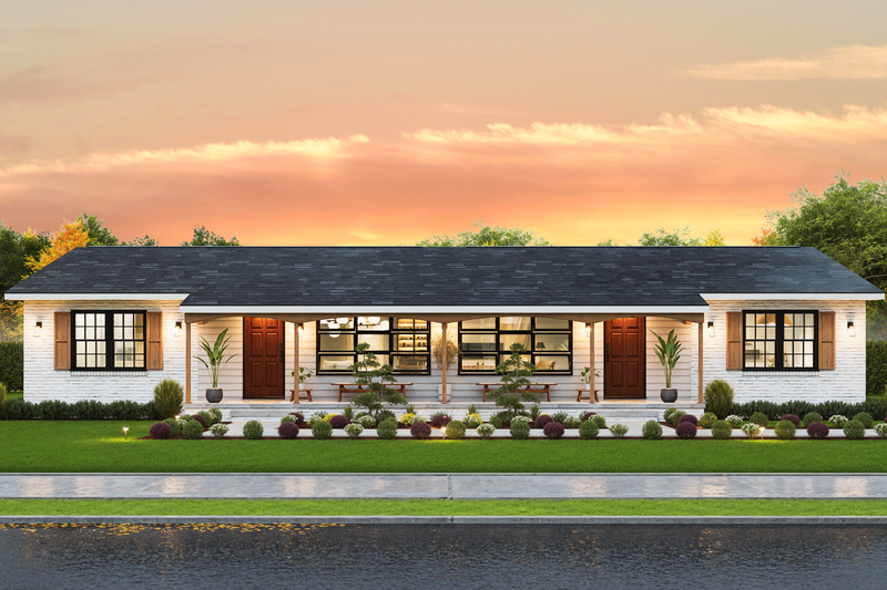Architectural House Design - Bungalow Exterior - Front Elevation Plan #54-657
