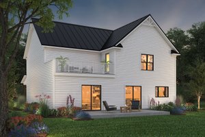 Exterior - Rear Elevation for Farmhouse House Plan #497-5 - 4 bed, 2.5 bath