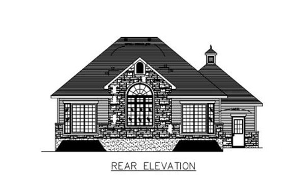 Exterior - Rear Elevation for European House Plan #138-310 - 2 bed, 1 bath