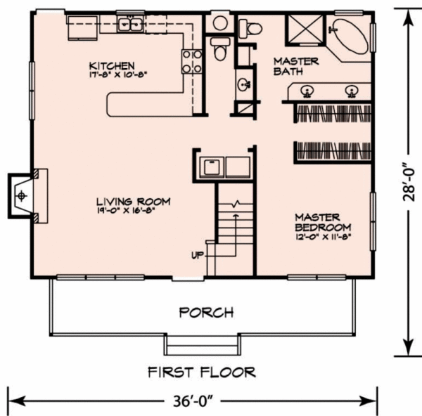 Cottage Floor Plan - Main Floor Plan #140-123