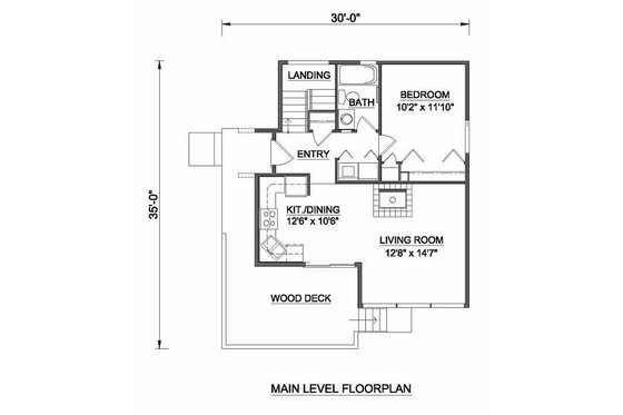Floor Plan - Main Floor for Contemporary House Plan #116-109 - 2 bed, 2 bath