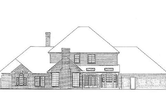 Exterior - Rear Elevation for Colonial House Plan #310-952 - 5 bed, 3.5 bath