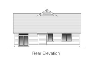 Exterior - Rear Elevation for Craftsman House Plan #53-617 - 3 bed, 2 bath