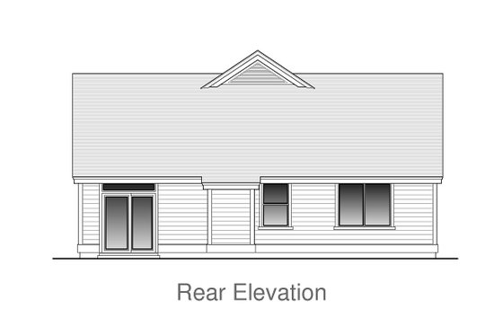 Exterior - Rear Elevation for Craftsman House Plan #53-617 - 3 bed, 2 bath