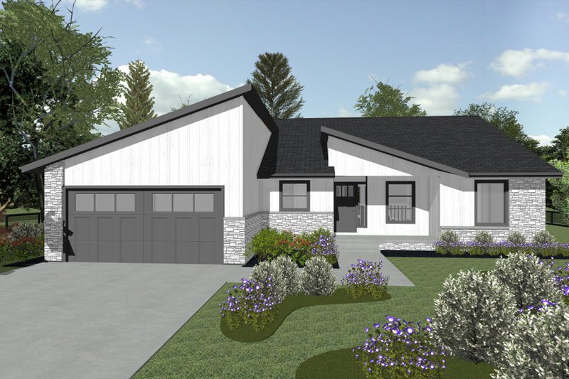 House Blueprint - Contemporary Exterior - Front Elevation Plan #20-2587
