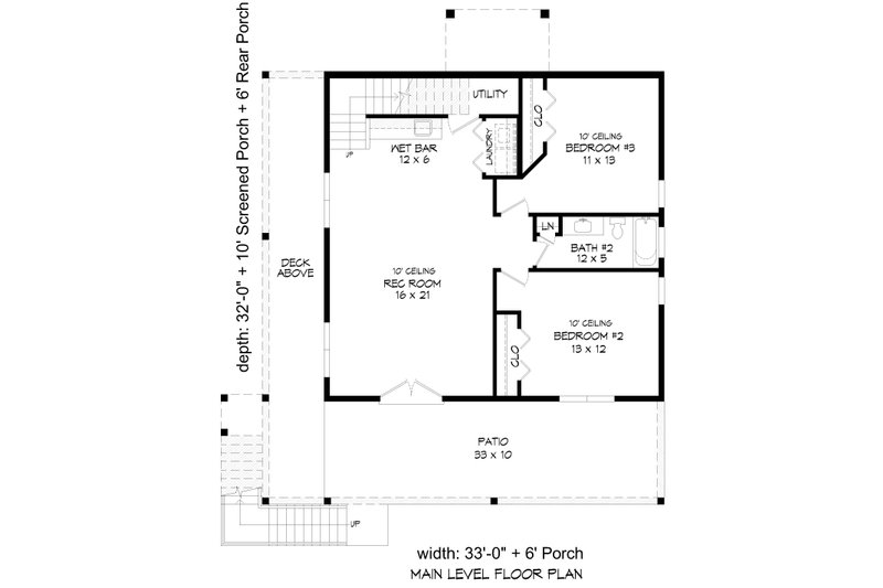 Architectural House Design - Floor Plan - Main Floor for Country House Plan #932-1386 - 3 bed, 2.5 bath