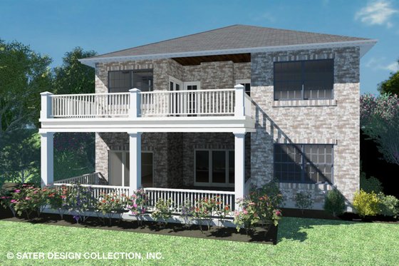 Exterior - Rear Elevation for Country House Plan #930-514 - 4 bed, 3 bath