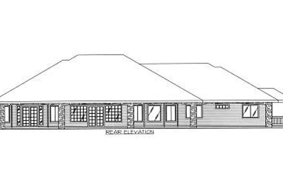 Exterior - Rear Elevation for Traditional House Plan #117-510 - 3 bed, 2.5 bath