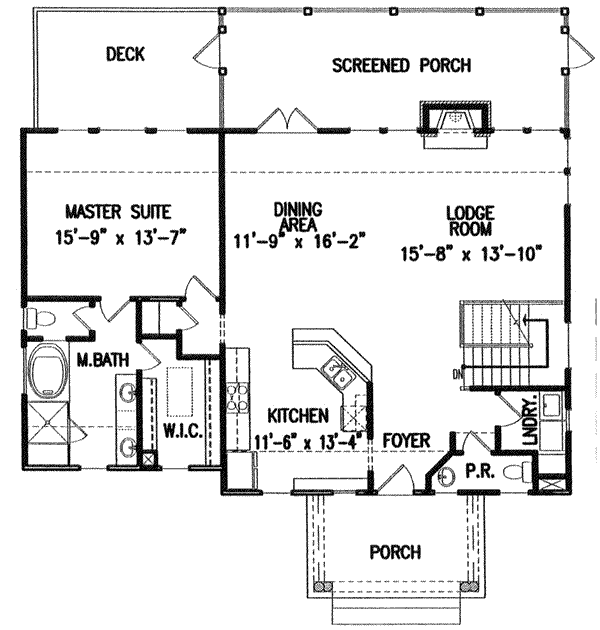 Home Plan - Country Floor Plan - Main Floor Plan #54-106