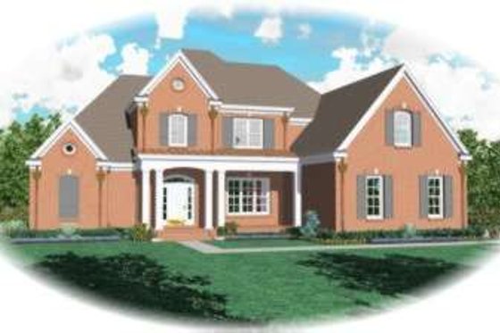 Exterior - Front Elevation for European House Plan #81-1269 - 4 bed, 3.5 bath