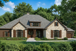 European Exterior - Front Elevation Plan #17-2539