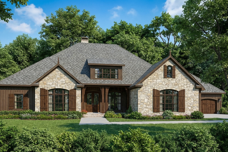 Dream House Plan - European Exterior - Front Elevation Plan #17-2539